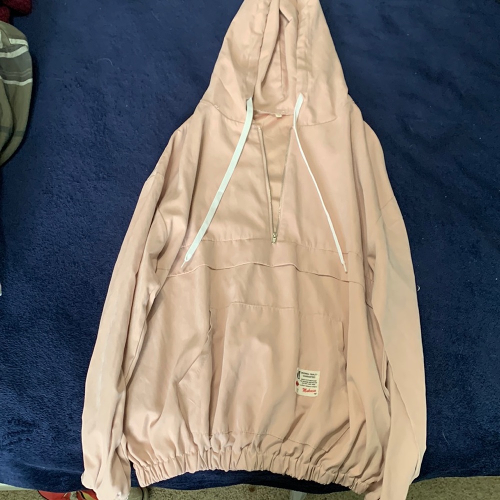 Pink pull over jacket w/ hood